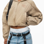 LOGO CROPPED BOMBER JACKET