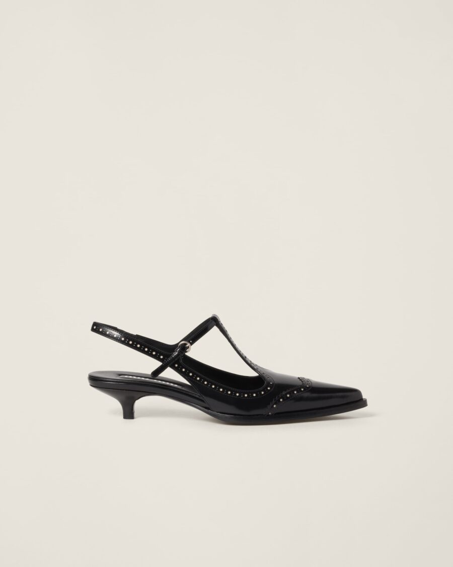 BRUSHED LEATHER SLINGBACKS