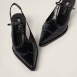 BRUSHED LEATHER SLINGBACKS