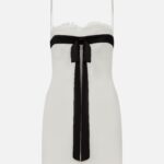 COLOUR CONTRAST BOW MINI DRESS