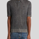 KNIT POLO-SHIRT WITH PAISLEY PRINT