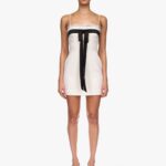 COLOUR CONTRAST BOW MINI DRESS