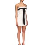 COLOUR CONTRAST BOW MINI DRESS