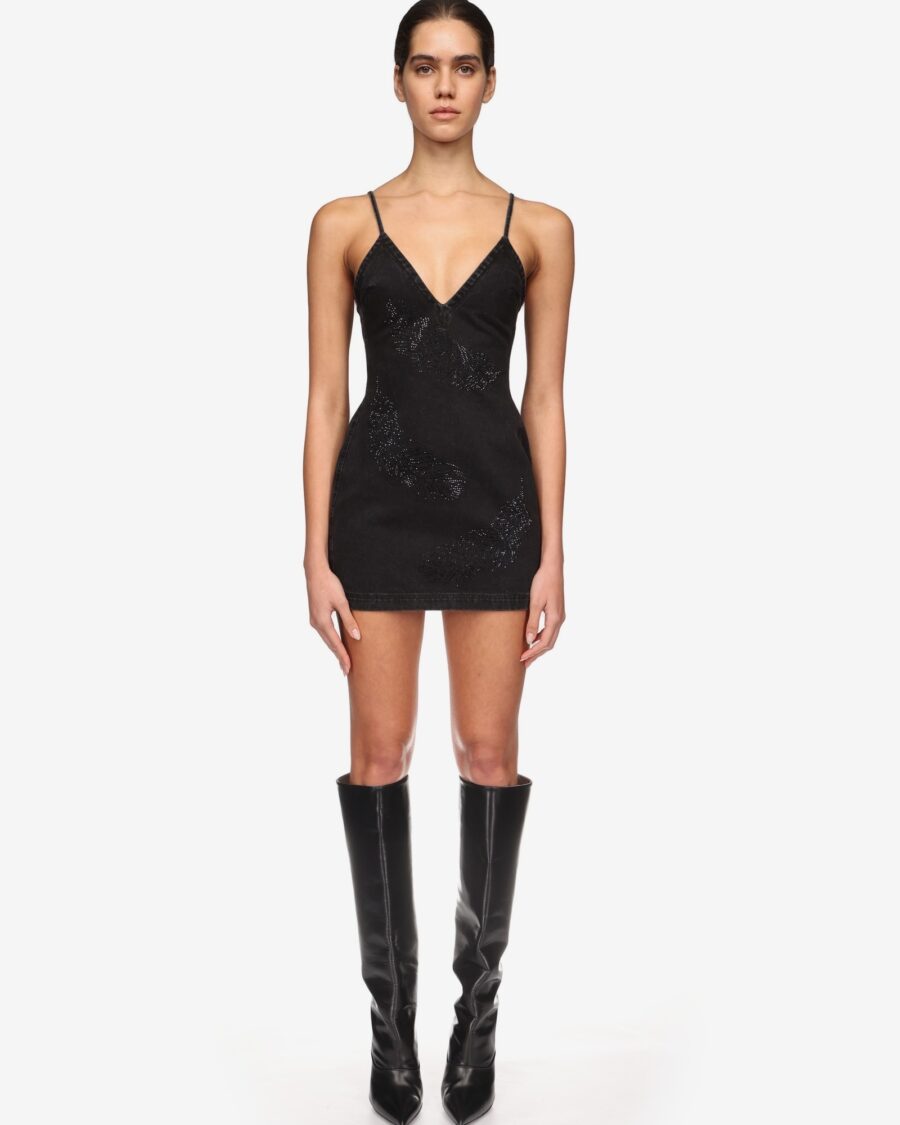 SPAGHETTI STRAPS MINI DRESS