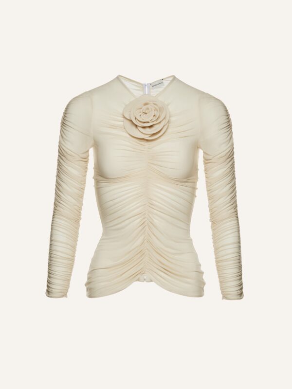 SHEER RUCHED BLOUSE