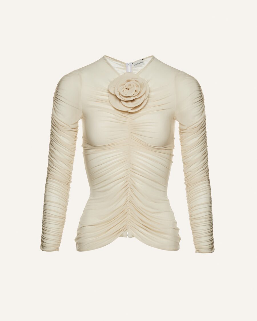 SHEER RUCHED BLOUSE