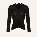 SHEER RUCHED BLOUSE