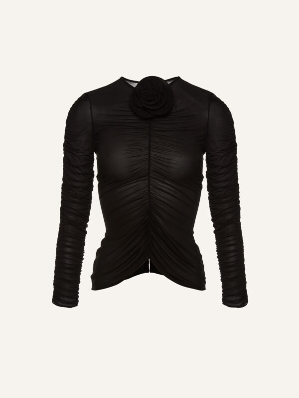 SHEER RUCHED BLOUSE