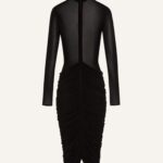 SHEER HIGH NECK MIDI DRESS