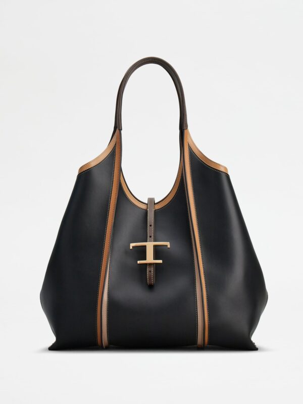 T TIMELESS TOTE BAG IN LEATHER