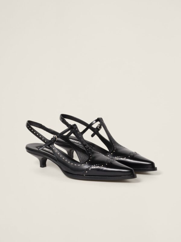 BRUSHED LEATHER SLINGBACKS