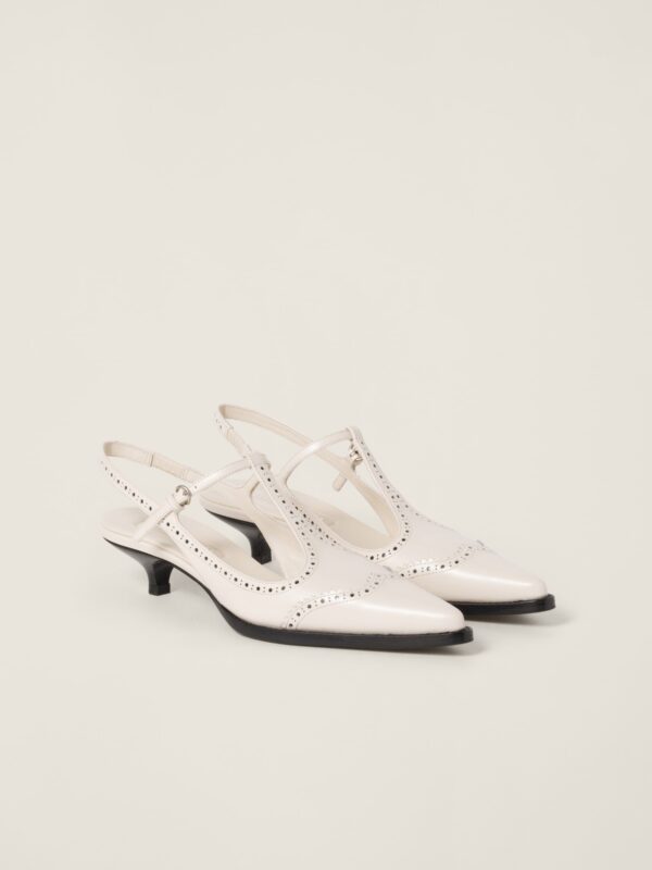 BRUSHED LEATHER SLINGBACKS