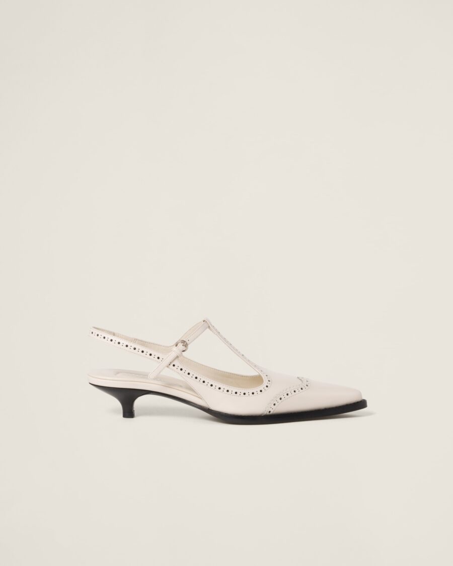 BRUSHED LEATHER SLINGBACKS