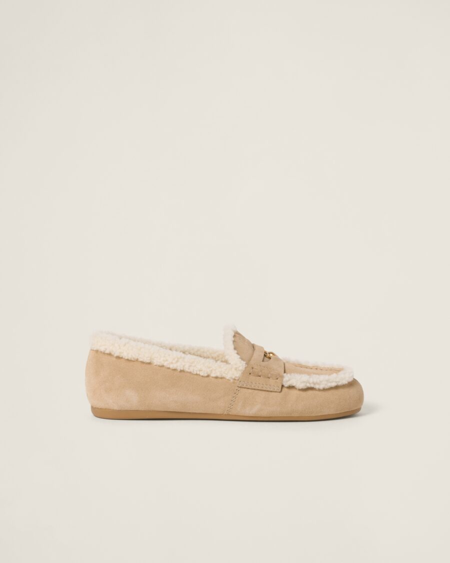 SUEDE SHEARLING LOAFERS