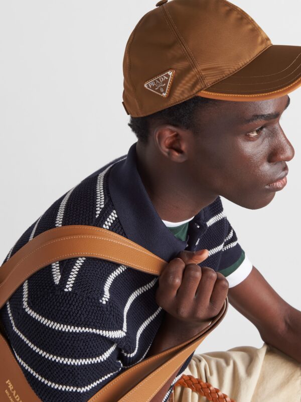 RE-NYLON AND LEATHER CAP