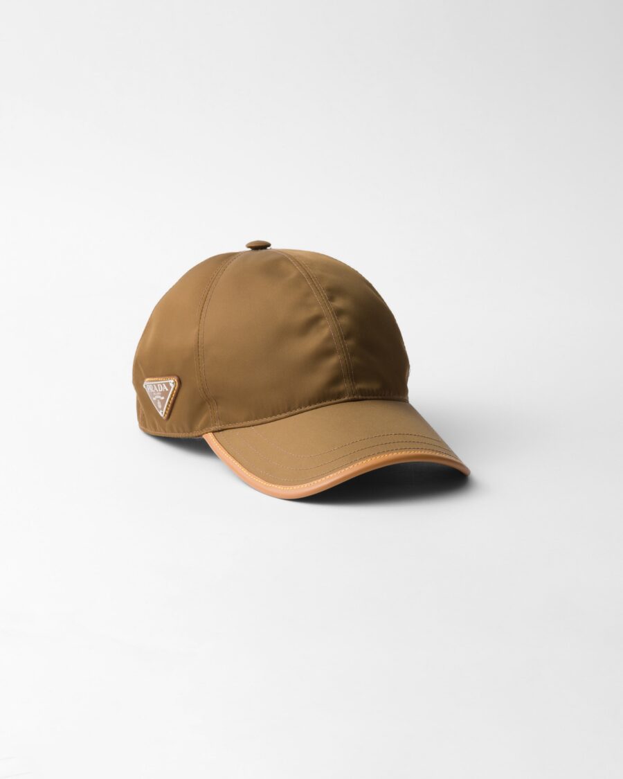 RE-NYLON AND LEATHER CAP