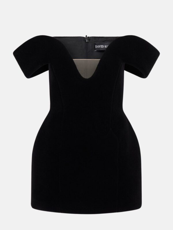 OFF THE SHOULDER VELVET MINI DRESS