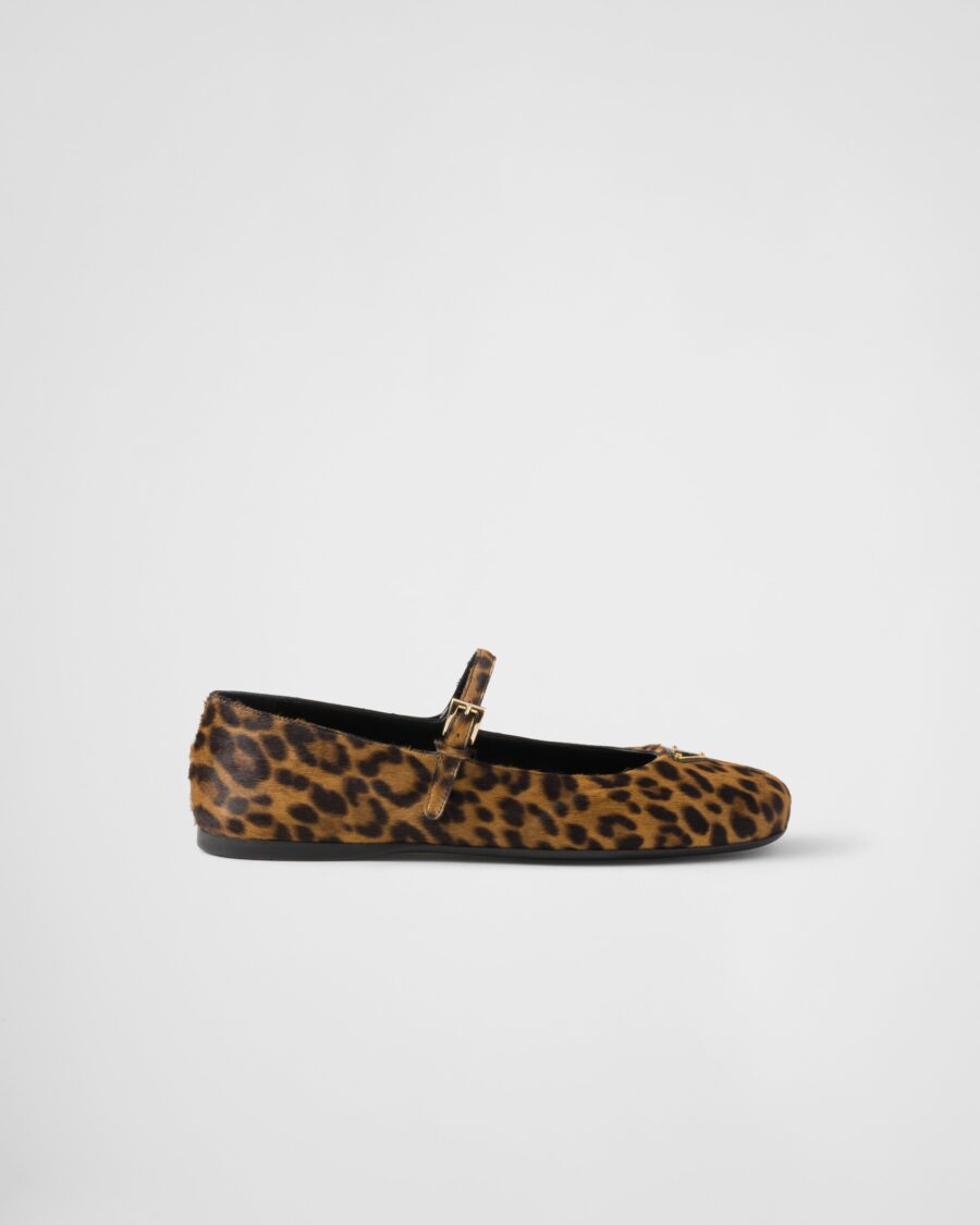 LEO PRINTED LEATHER BALLERINAS