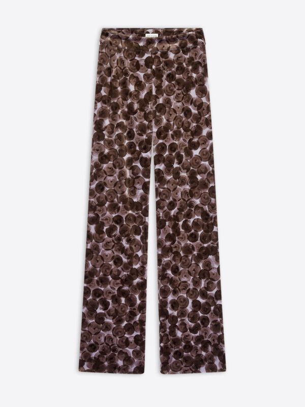 PRINTED VELVET PANTS