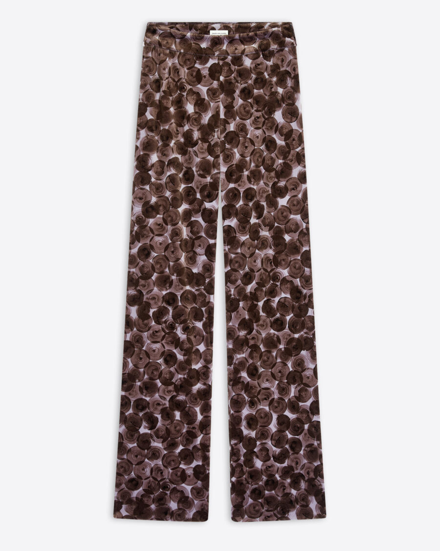 PRINTED VELVET PANTS