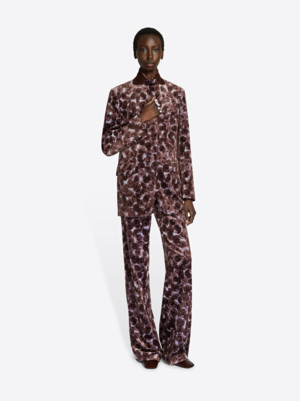 PRINTED VELVET PANTS
