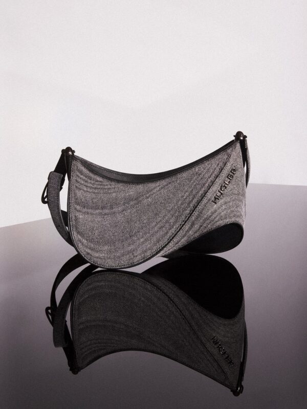 WASHED DENIM AND LEATHER BAG