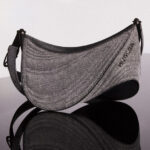 WASHED DENIM AND LEATHER BAG