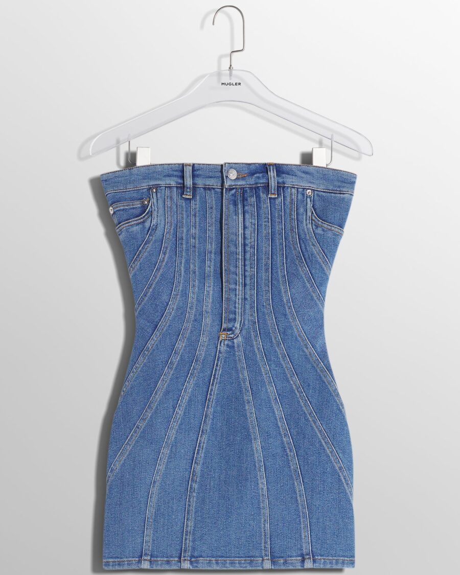 DENIM BUSTIER DRESS