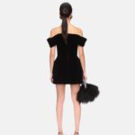 OFF THE SHOULDER VELVET MINI DRESS