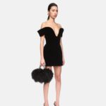 OFF THE SHOULDER VELVET MINI DRESS