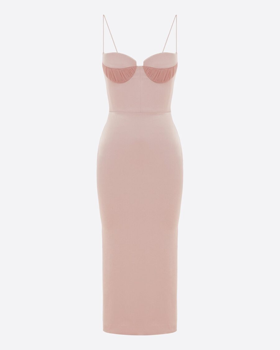 SWEETHEART DRESS IN SATIN CREPE