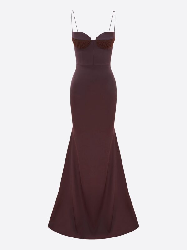 SWEETHEART GOWN IN SATIN CREPE