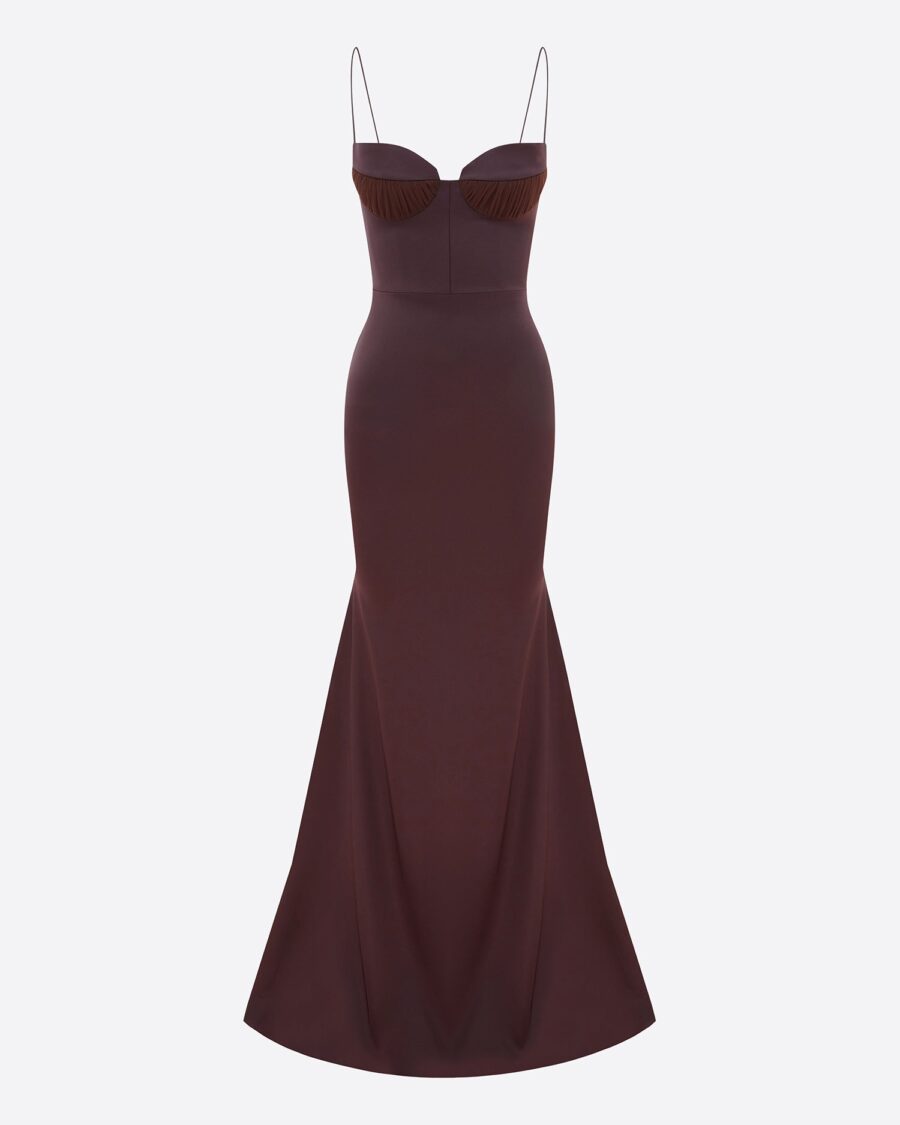 SWEETHEART GOWN IN SATIN CREPE