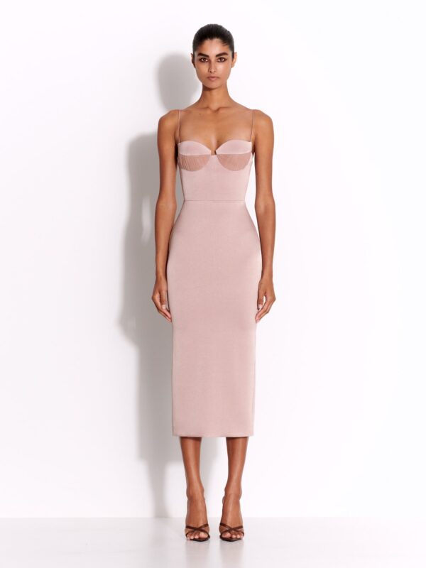 SWEETHEART DRESS IN SATIN CREPE