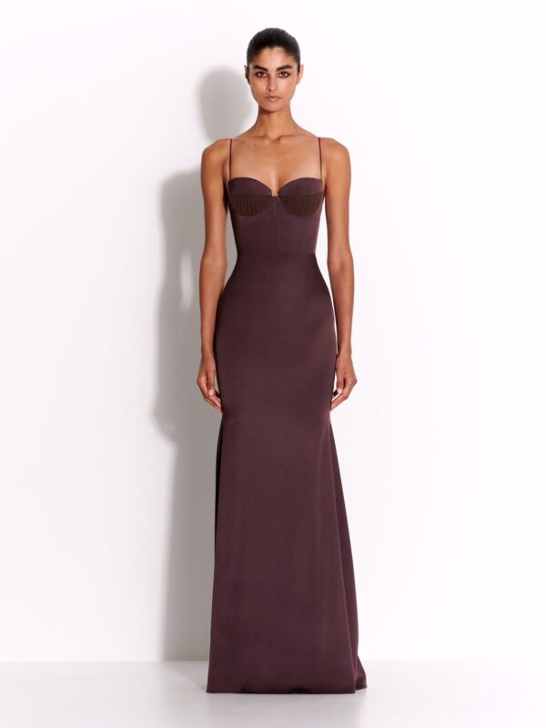 SWEETHEART GOWN IN SATIN CREPE