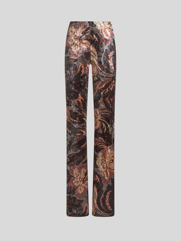 PRINTED CHENILLE TROUSERS