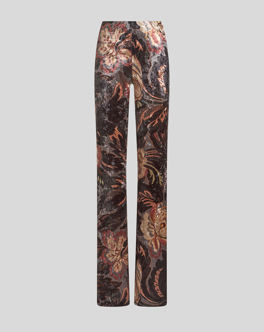 PRINTED CHENILLE TROUSERS