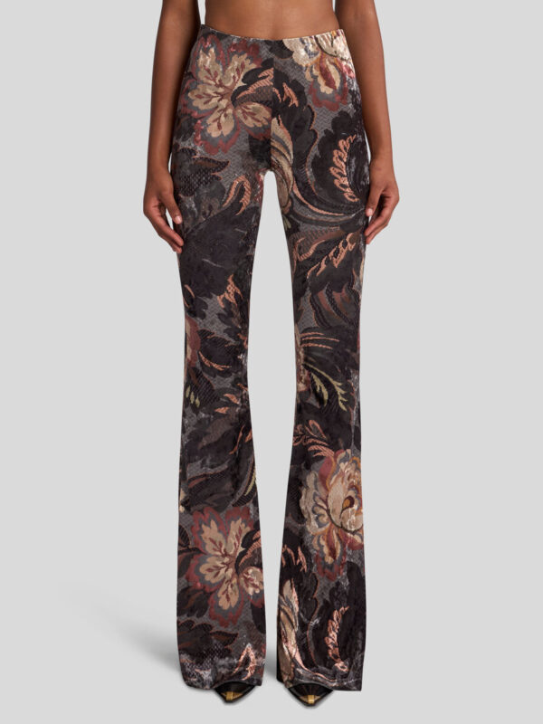 PRINTED CHENILLE TROUSERS