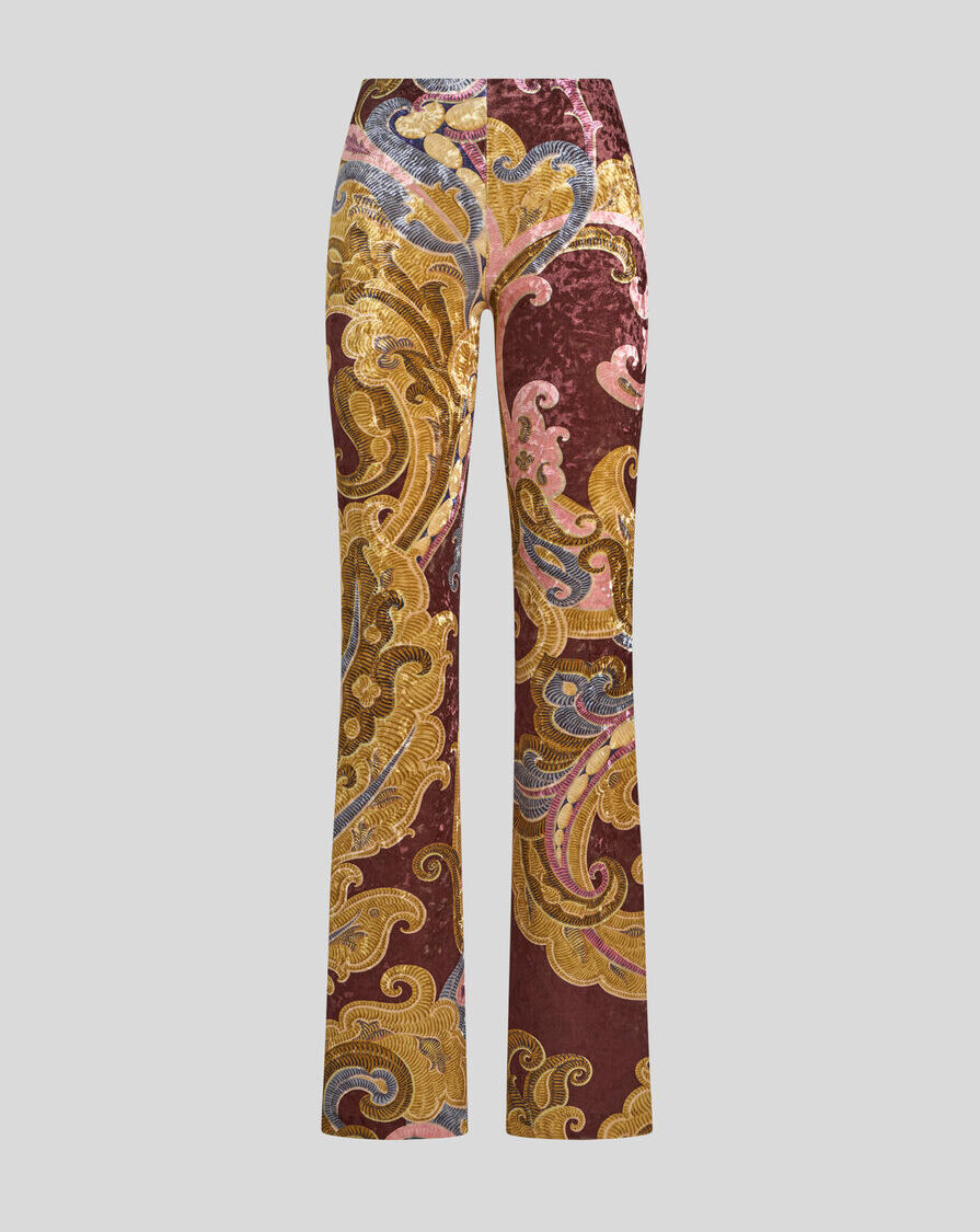 PRINTED CHENILLE TROUSERS
