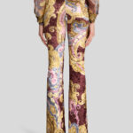 PRINTED CHENILLE TROUSERS