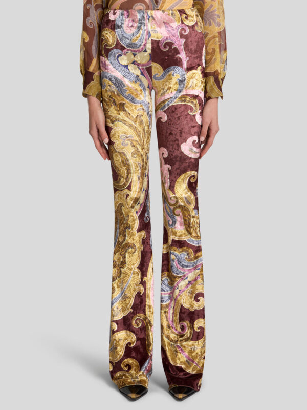 PRINTED CHENILLE TROUSERS