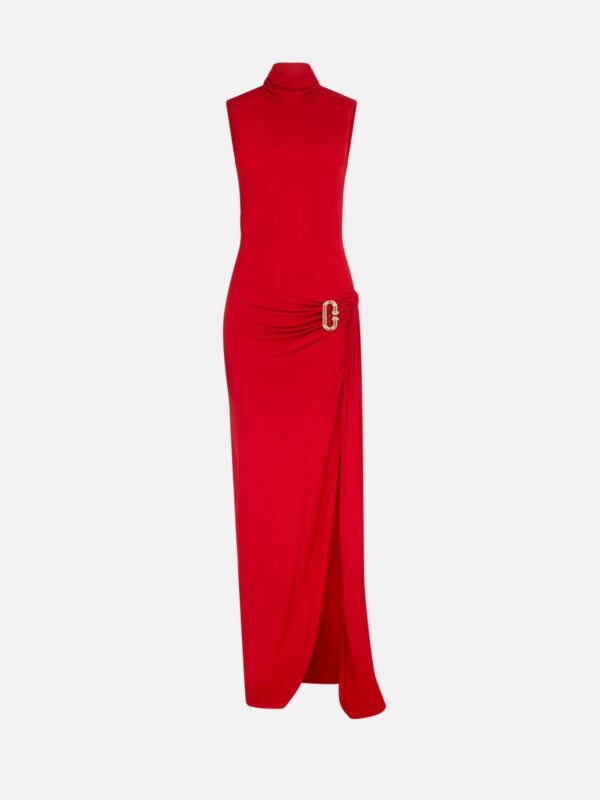 SIDE SLIT DRAPE MAXI DRESS