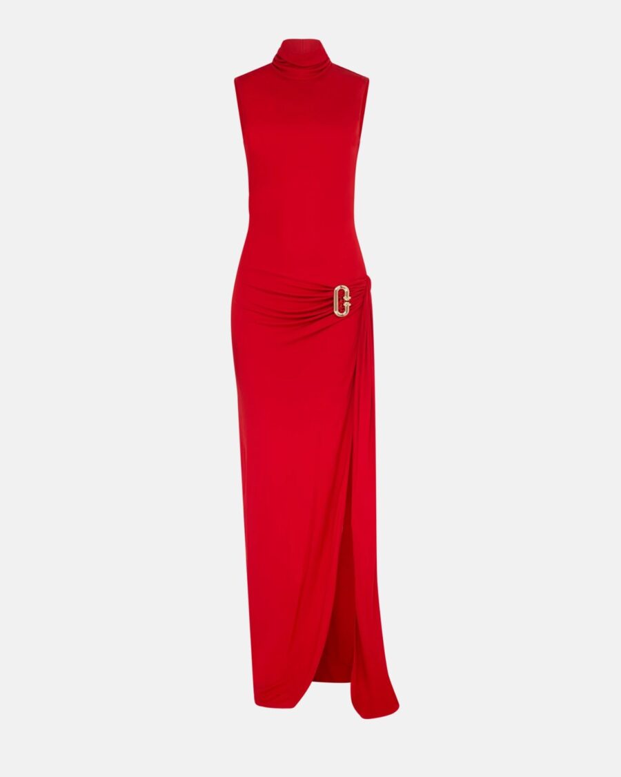 SIDE SLIT DRAPE MAXI DRESS