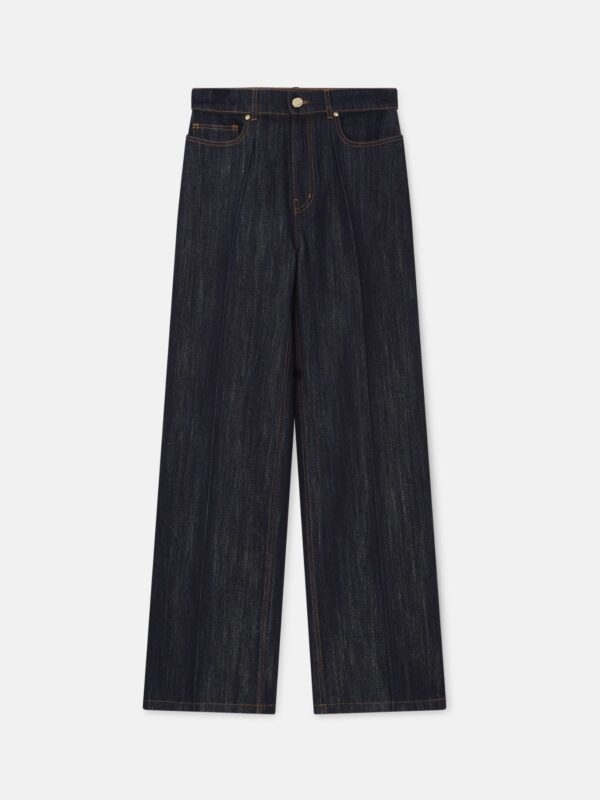 WASHED INDIGO SILVER LUREX JEANS