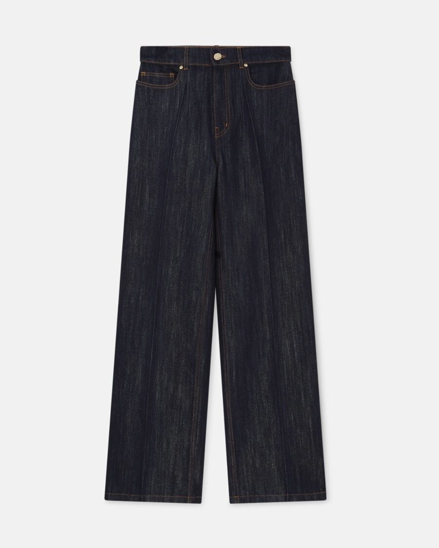 WASHED INDIGO SILVER LUREX JEANS