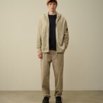 FLEECE MIXED QUILTED HOODED SWEATSHIRT