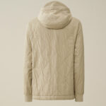 FLEECE MIXED QUILTED HOODED SWEATSHIRT