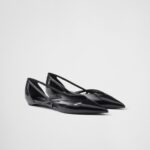 RUNWAY BRUSHED LEATHER BALLERINAS
