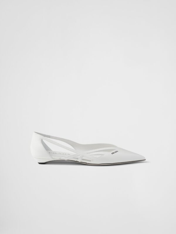 RUNWAY BRUSHED LEATHER BALLERINAS