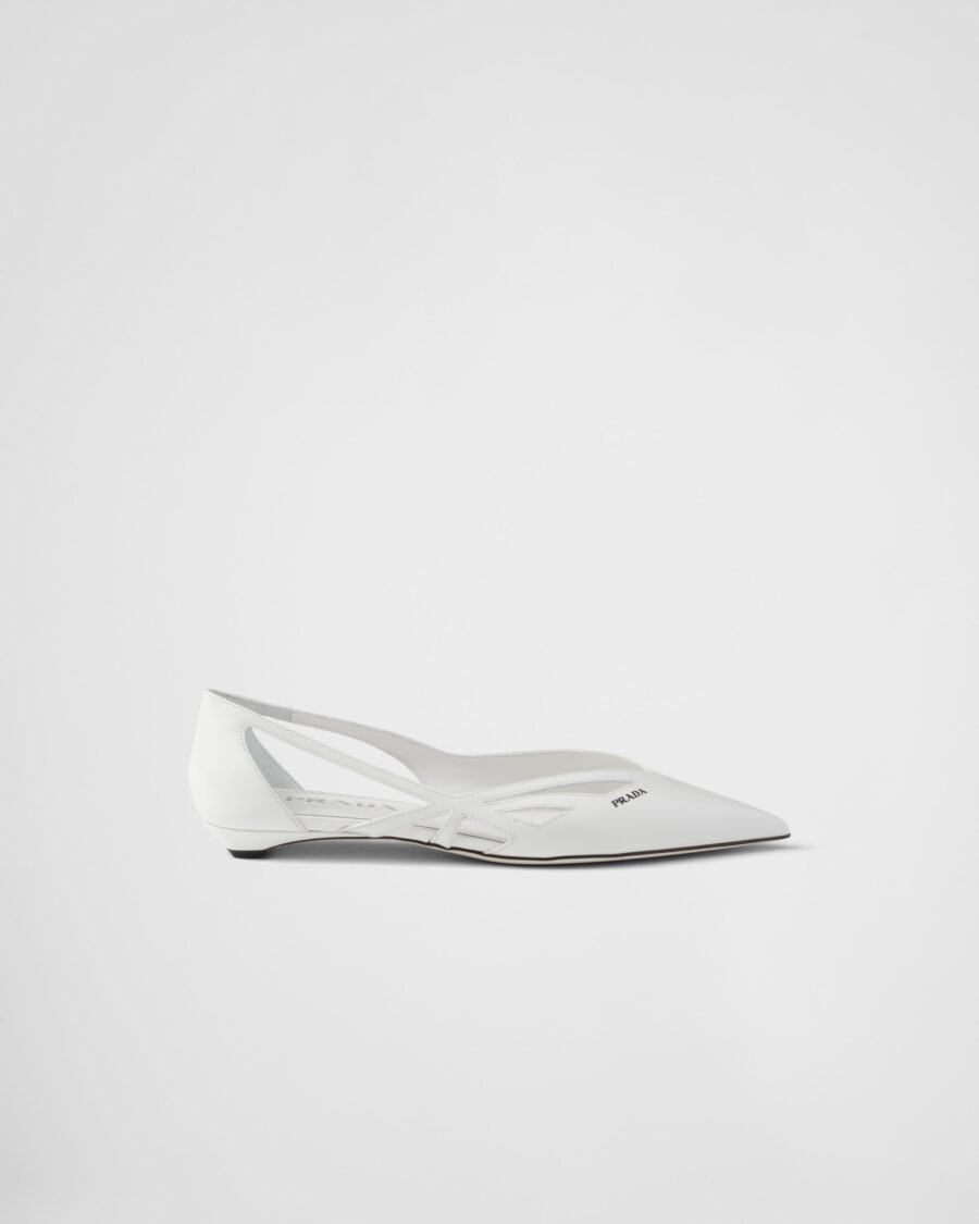 RUNWAY BRUSHED LEATHER BALLERINAS